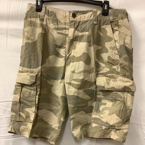 CSG Mens Beige Unity Camoflauge Cotton Casual Hiking Cargo Shorts Size 34